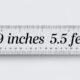 69 inches to feet